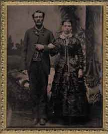 A nineteenth-century tintype of a husband and wife, from the family collection